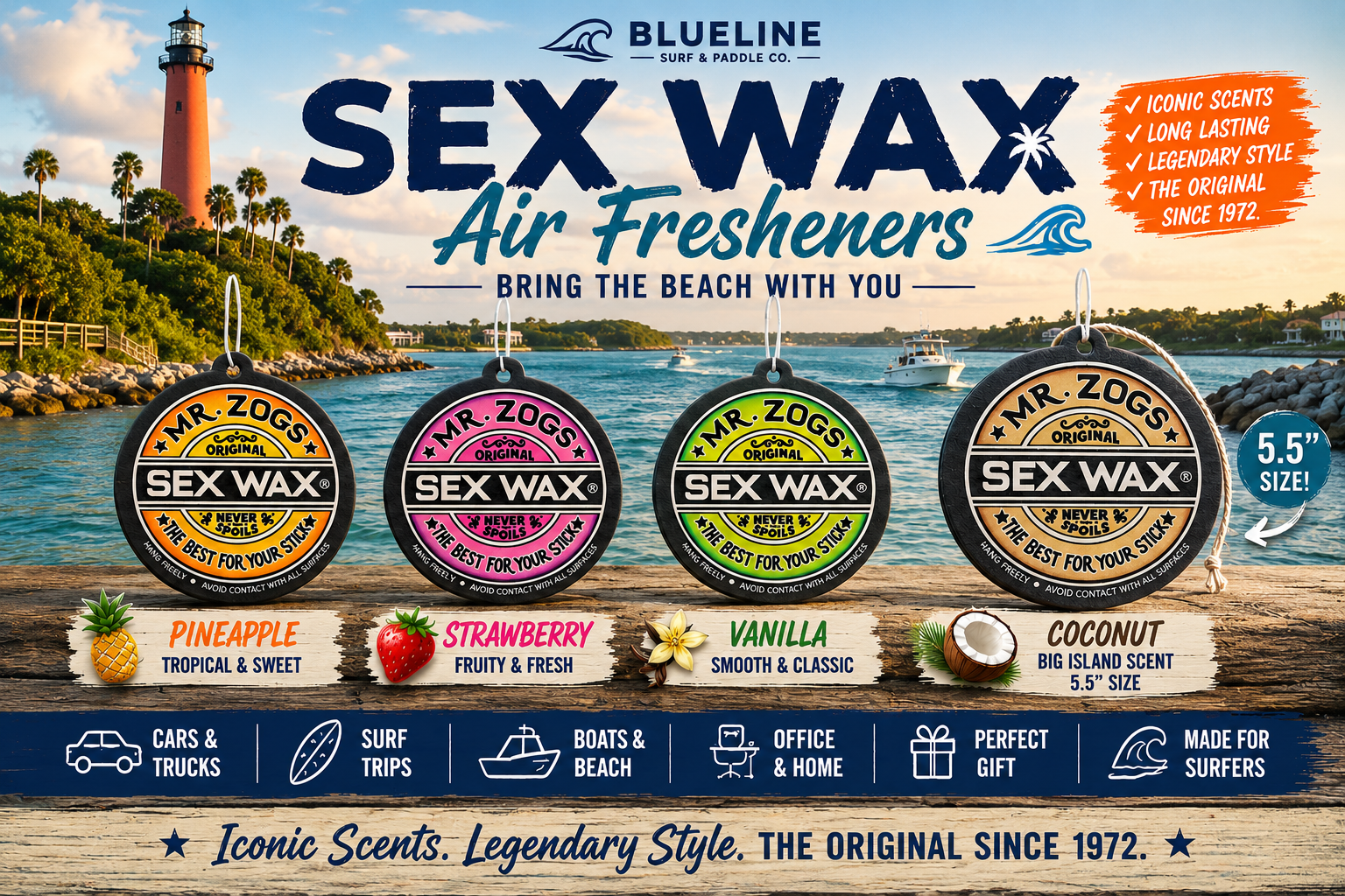 Mr. Zog's Sex Wax Air Fresheners | Tropical Surf Scents | Blueline