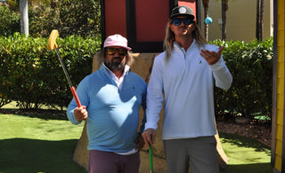 Blueline Surf & Paddle Johnnie O and Vineyard Vines performance golf apparel collaboration in Jupiter Florida lifestyle setting