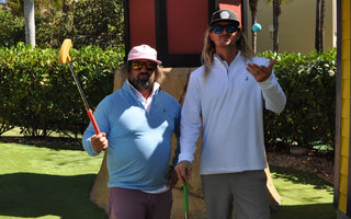 Blueline Surf & Paddle Johnnie O and Vineyard Vines performance golf apparel collaboration in Jupiter Florida lifestyle setting