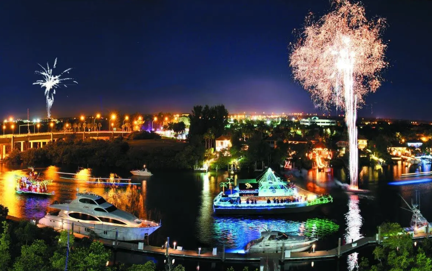 Palm Beach Holiday Boat Parade in Jupiter Florida.