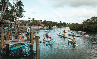 Paddleboard race around Burt Reynolds Island in Jupiter FL