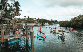 Paddleboard race around Burt Reynolds Island in Jupiter FL