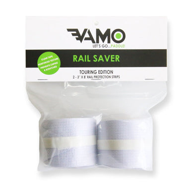 VAMO Rail Saver packaging with rail protection strips on a white background