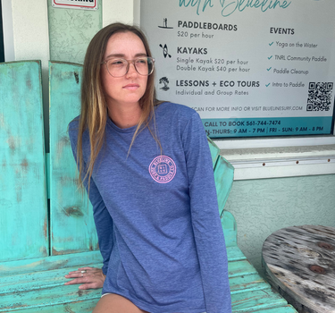 W. OG Logo OT UV LS HDN Hthr Denim