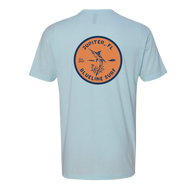 Blueline Marlin T-Shirt – Ice Blue & Orange | Blueline Surf & Paddle Co. Jupiter, FL