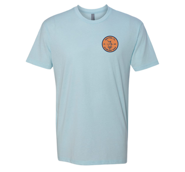 Blueline Marlin T-Shirt – Ice Blue & Orange | Blueline Surf & Paddle Co. Jupiter, FL