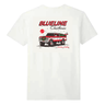 Blueline Christmas T-Shirt 2025 in Washed Natural with festive holiday truck graphic and Jupiter Florida text – back view