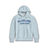 Light blue Blueline hoodie with embroidered Jupiter logo on the chest displayed on a white background