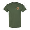Blueline Vintage Circle T-Shirt in green, orange logo front view