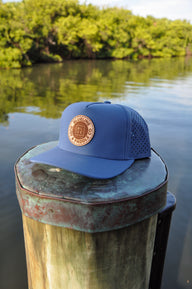 Blueline OG Leather Patch Trucker Hat – Deep Blue