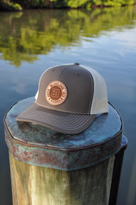 Blueline OG Leather Patch Trucker Hat – Chocolate Chip / Birch