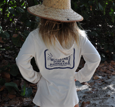 Blueline Rectangle Palm Kids UV Hoody - Sandbar