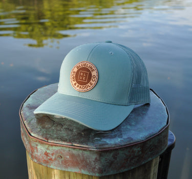 Blueline OG Leather Patch Trucker Hat – Smoke Blue