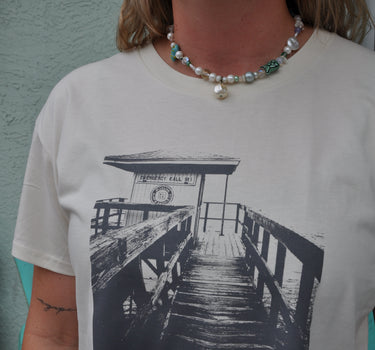 W. Lifeguard Tower Crop T-Shirt Ecru