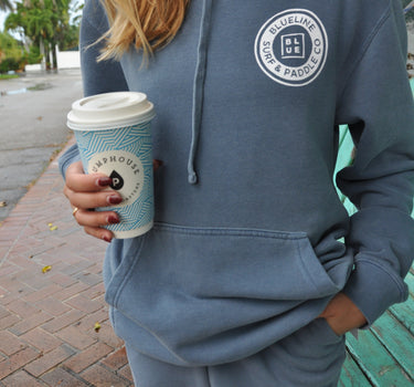 Vintage Circle Hoodie Slate Blue