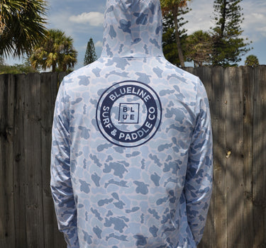 Blueline OG Circle UV Sun Hoodie – Heather Blue Camo