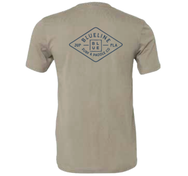 Diamond Blueline Logo T-Shirt Pigment Cement with geometric back logo – back view