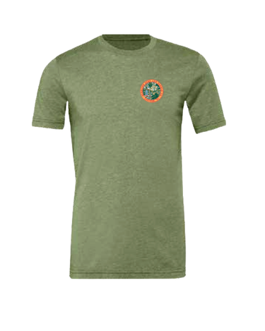 Florida State Seal T-Shirt in Canyon Green with small chest logo – front view