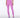 A model wearing high-waisted, full-length athletic leggings in a solid medium pink color.