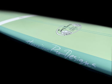 Picture of the rail of the Takayama in the PInk, Hawaiian Pro-Designs.