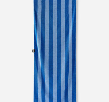Organic Cotton Beach Towel: Cabana Stripe Coastal Blue