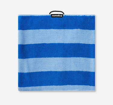Organic Cotton Beach Towel: Cabana Stripe Coastal Blue