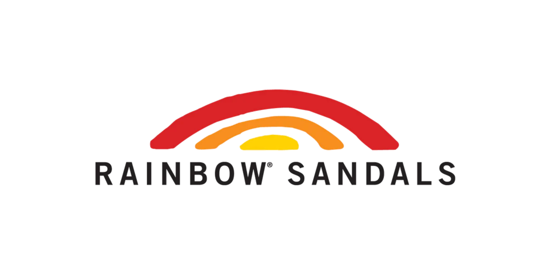 Logo of Rainbow Sandals with a rainbow design on a white background