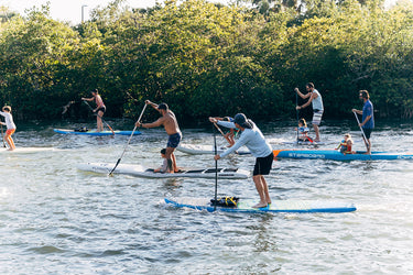 TNRL paddle race in Jupiter Florida with rental paddleboards on the Intracoastal Waterway