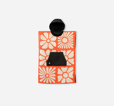Kids Changing Poncho: Big Flowers Expedition Orange
