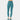 A model weaing teal leggings showing the back view.