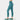 A model wearing teal leggings showing the side view.