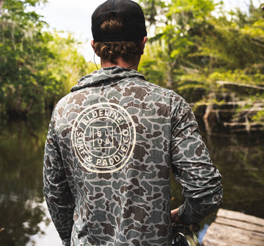 Blueline OG Circle UV Sun Hoodie – Heather Green Camo