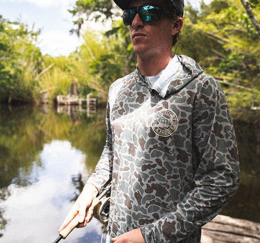 Blueline OG Circle UV Sun Hoodie – Heather Green Camo
