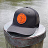 Black marlin performance snapback hat designed for fishing boating and beach days in Jupiter Florida