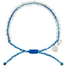 Blueline x 4ocean blue multi bracelet made from recycled ocean materials with adjustable cord and metal logo charm.