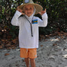 Blueline Bahamas Lobster Kids' UV Sun Hoodie, lifestyle photo