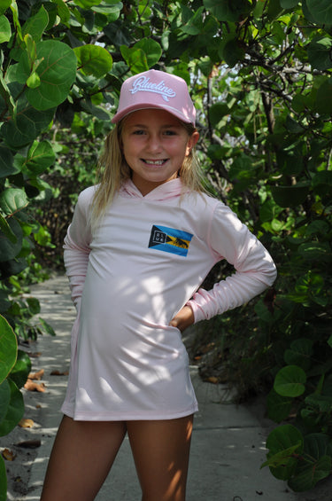 Blueline Bahamas Lobster Kids' UV Sun Hoodie, lifestyle photo 2