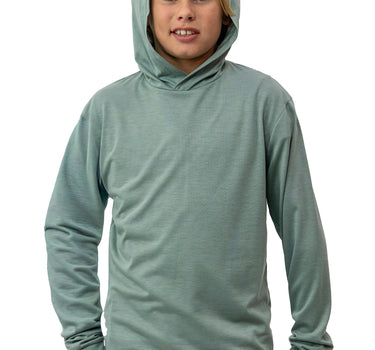 Blueline Boys' Palmer Long Sleeve Sun Hoodie in Sage