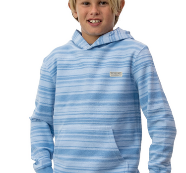 Blueline Boys Wade Terry Hoodie in Light Blue stripe