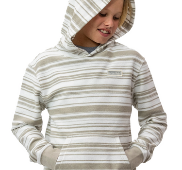 Blueline Boys Wade Terry Hoodie in Natural stripe