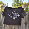 Blueline Diamond crop t-shirt in coal with white back logo