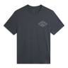 The Blueline Diamond Ghostlite Short Sleeve Tech Shirt in Charcoal grey, showing off the premium short sleeve layout and moisture-wicking weave ideal for hot days near the Jupiter Inlet Lighthouse.