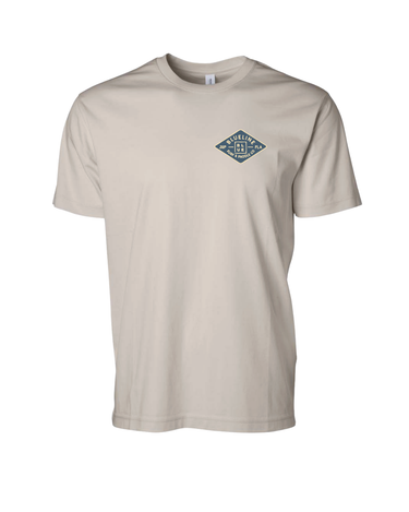 Blueline Diamond Logo T-Shirt in Ivory featuring the signature Diamond Logo graphic in navy and coastal blue.