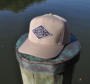 Blueline Diamond UV Lite hat in khaki and navy photographed in Jupiter Florida