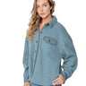 Women's Blueline Island Daze Kami Fleece Button Down in Slate