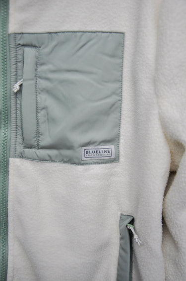 Chest pocket detail on Blueline Island Daze Meadow Fleece Jacket