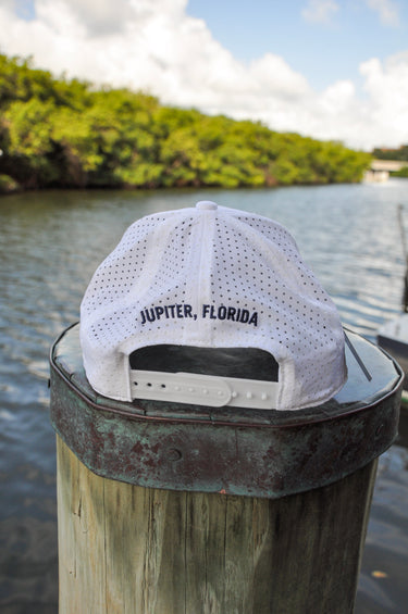 Rear view of Blueline Kids Surfboard Tech Hat showing adjustable snapback closure and lightweight Tech construction.