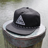 Lightweight black performance rope hat designed for fishing boating and surfing in Jupiter Florida