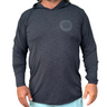 Blueline OG Logo UV Hood Charcoal Gray lightweight performance sun hoodie for boating paddleboarding beach days and Florida outdoor adventures