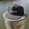 Blueline rope hat in black and white with embroidered logo by Jupiter Florida surf shop Blueline Surf and Paddle